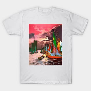 Sailing Boats Port La Rochelle France 1928 E. Paul Champseix T-Shirt